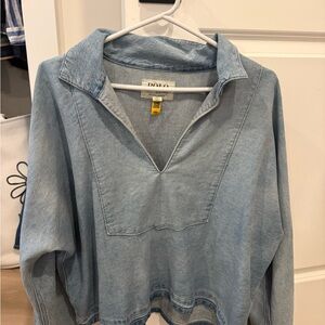 Polo by Ralph Lauren Light Wash Blue Pullover Denim Shirt